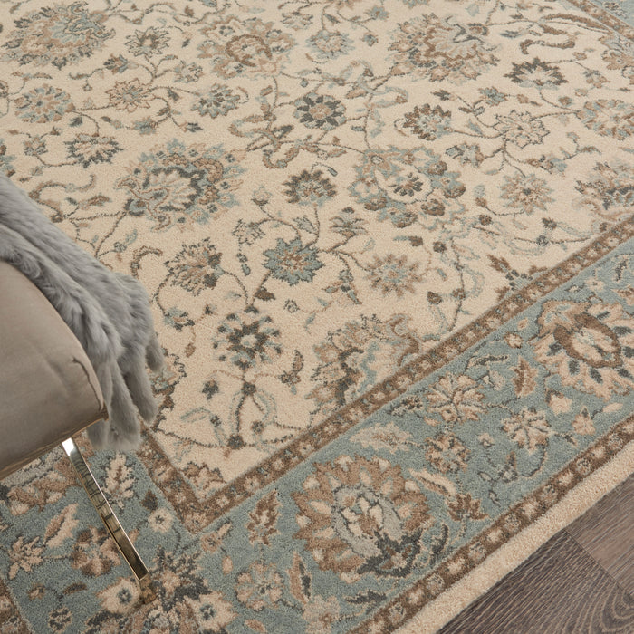 Nourison Living Treasures LI16 Ivory/Aqua Area Rug