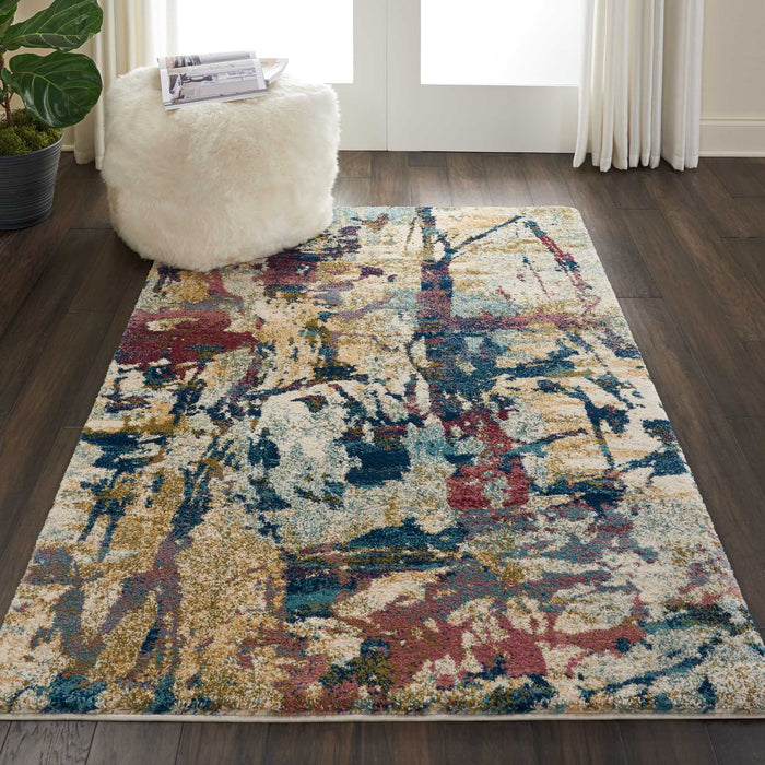 Nourison Fusion FSS10 Cream/Multicolor Area Rug