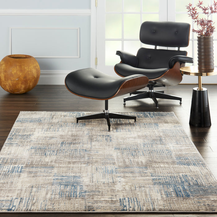 Nourison Solace SLA03 Ivory/Grey/Blue Area Rug