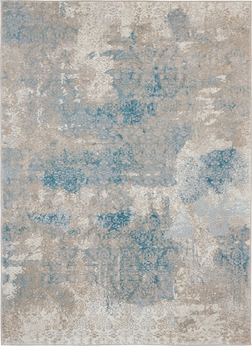 Nourison Karma KRM07 Ivory/Light Blue Area Rug