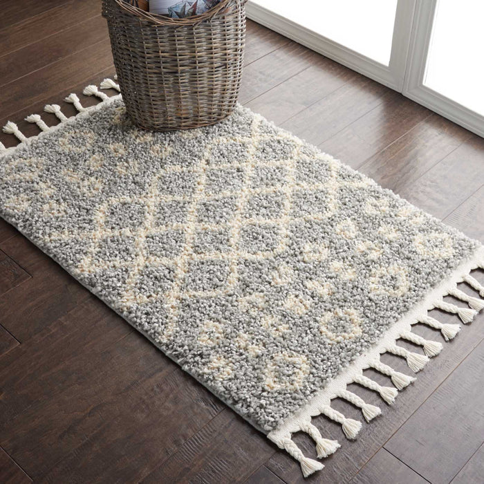 Nourison Moroccan Shag MRS02 Silver Area Rug