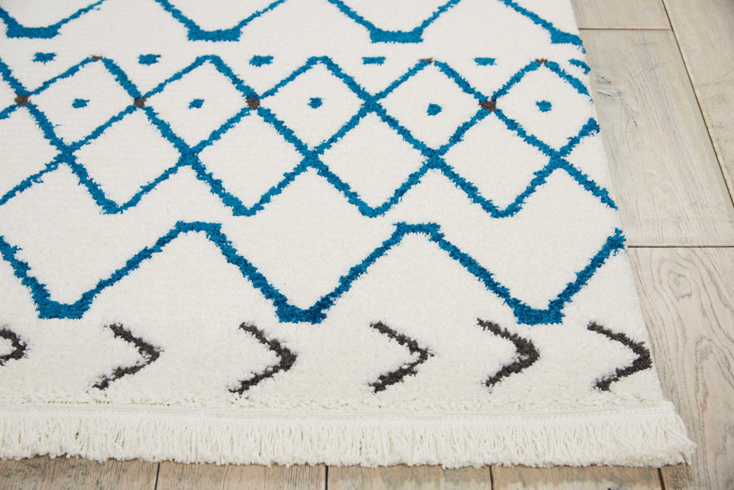 Nourison Kamala DS500 White/Blue Area Rug