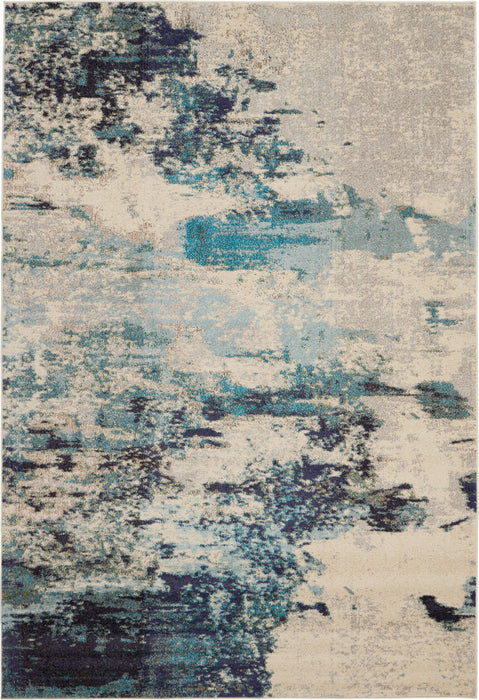 Nourison Celestial CES02 Ivory/Teal Blue Area Rug