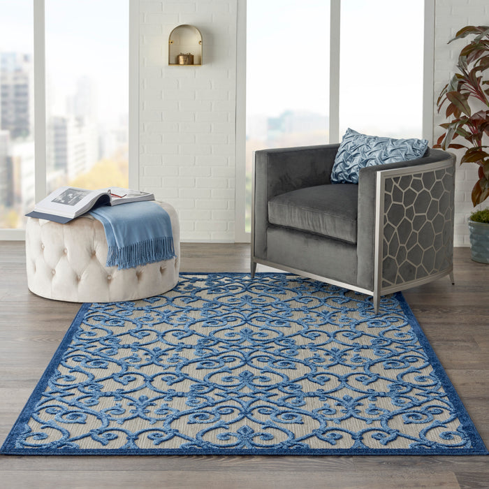 Nourison Aloha ALH21 Grey/Blue Area Rug