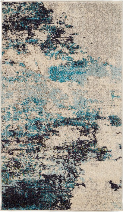 Nourison Celestial CES02 Ivory/Teal Blue Area Rug