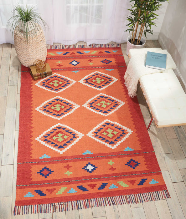 Nourison Baja BAJ02 Orange/Red Area Rug