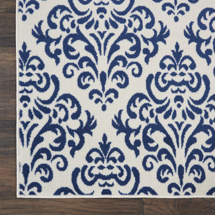 Nourison Grafix GRF06 White/Blue Area Rug