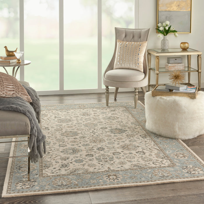 Nourison Living Treasures LI16 Ivory/Aqua Area Rug