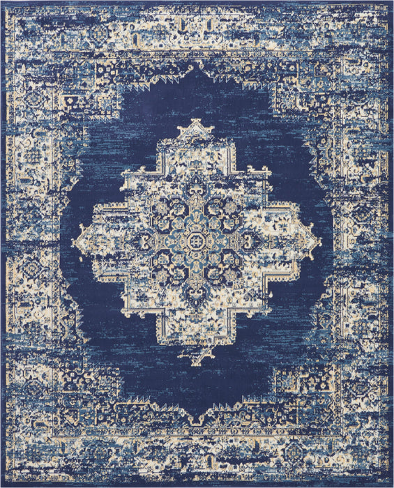 Nourison Grafix GRF14 Navy Blue Area Rug