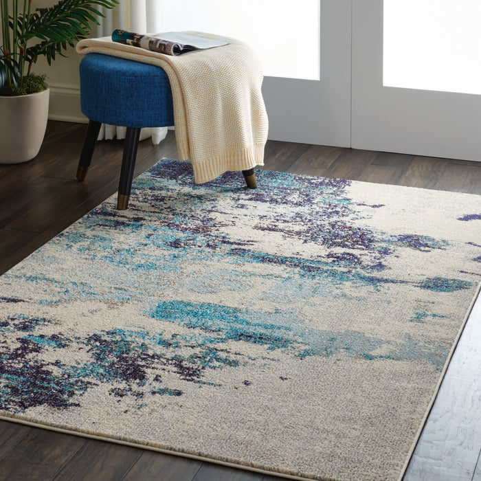 Nourison Celestial CES02 Ivory/Teal Blue Area Rug