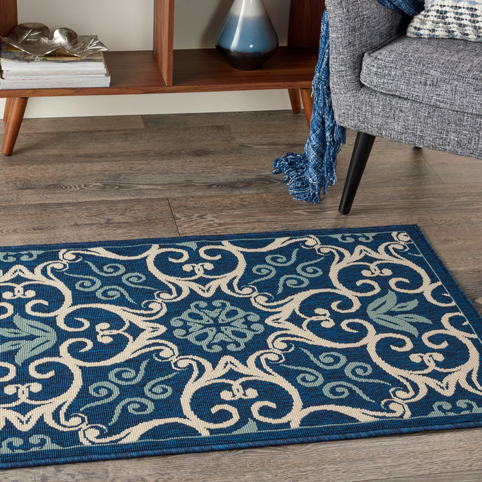 Nourison Caribbean CRB02 Navy Area Rug