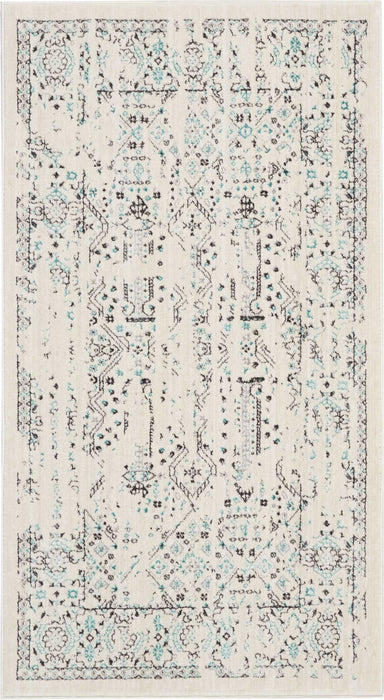 Nourison Silver Screen KI343 Ivory/Teal Area Rug