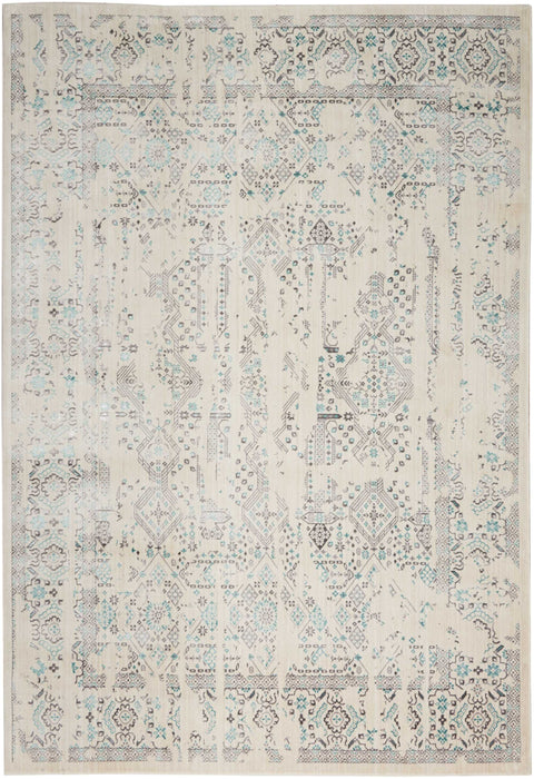 Nourison Silver Screen KI343 Ivory/Teal Area Rug