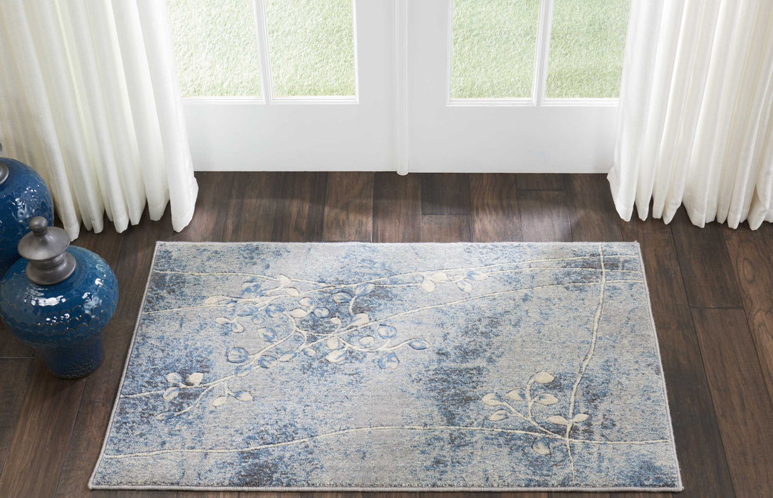 Nourison Somerset ST74 Silver/Blue Area Rug