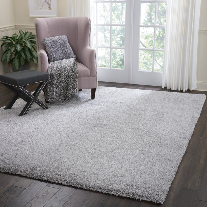 Nourison Malibu Shag MSG01 Silver Grey Area Rug